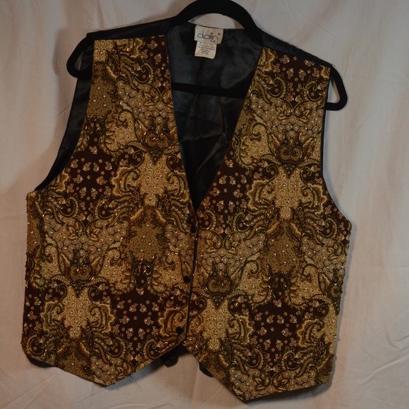 BEADED/PEARL VEST SZ L - Picture 1 of 6